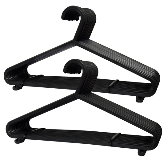 100 Pack Adult Black Coat Hangers Hanger Coat Hanger Strong Plastic Clothes Trousers