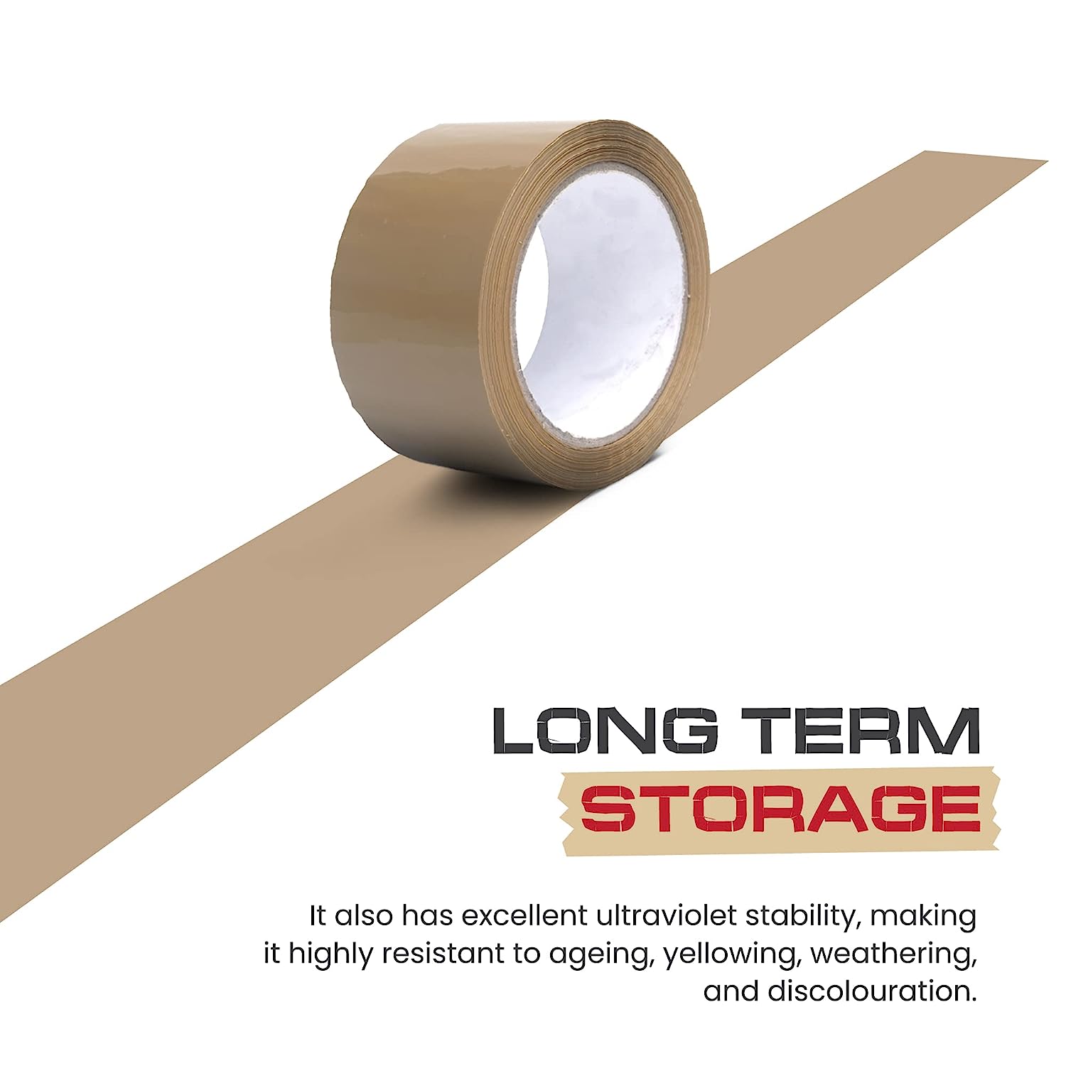 6 Rolls Brown Packaging Parcel Tape With Low Noise 45 Microns Strong For Packaging Boxes, Wrapping, Cardboard Box 48mm x 66m