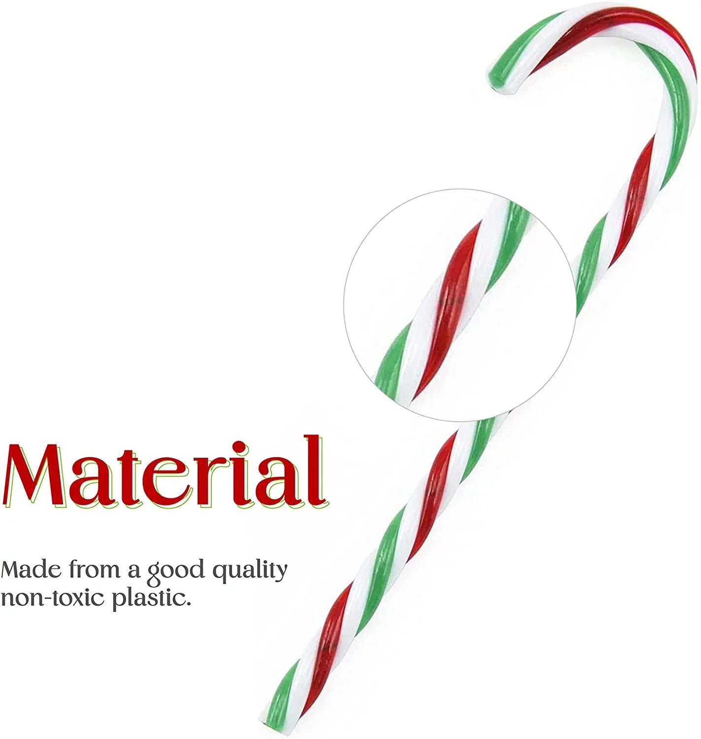 Strong Plastic 30 Cm Candy Cane Ornament Ideal For Decoration Christmas Tree