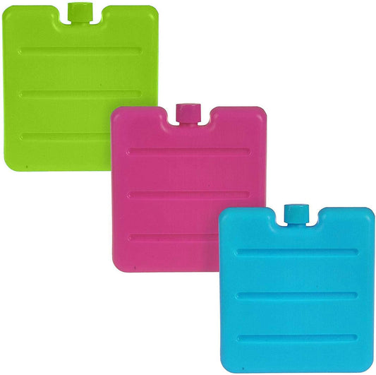 3 Pack Mini Multicolour Freezer Blocks, Lunchbox Cooling blocks