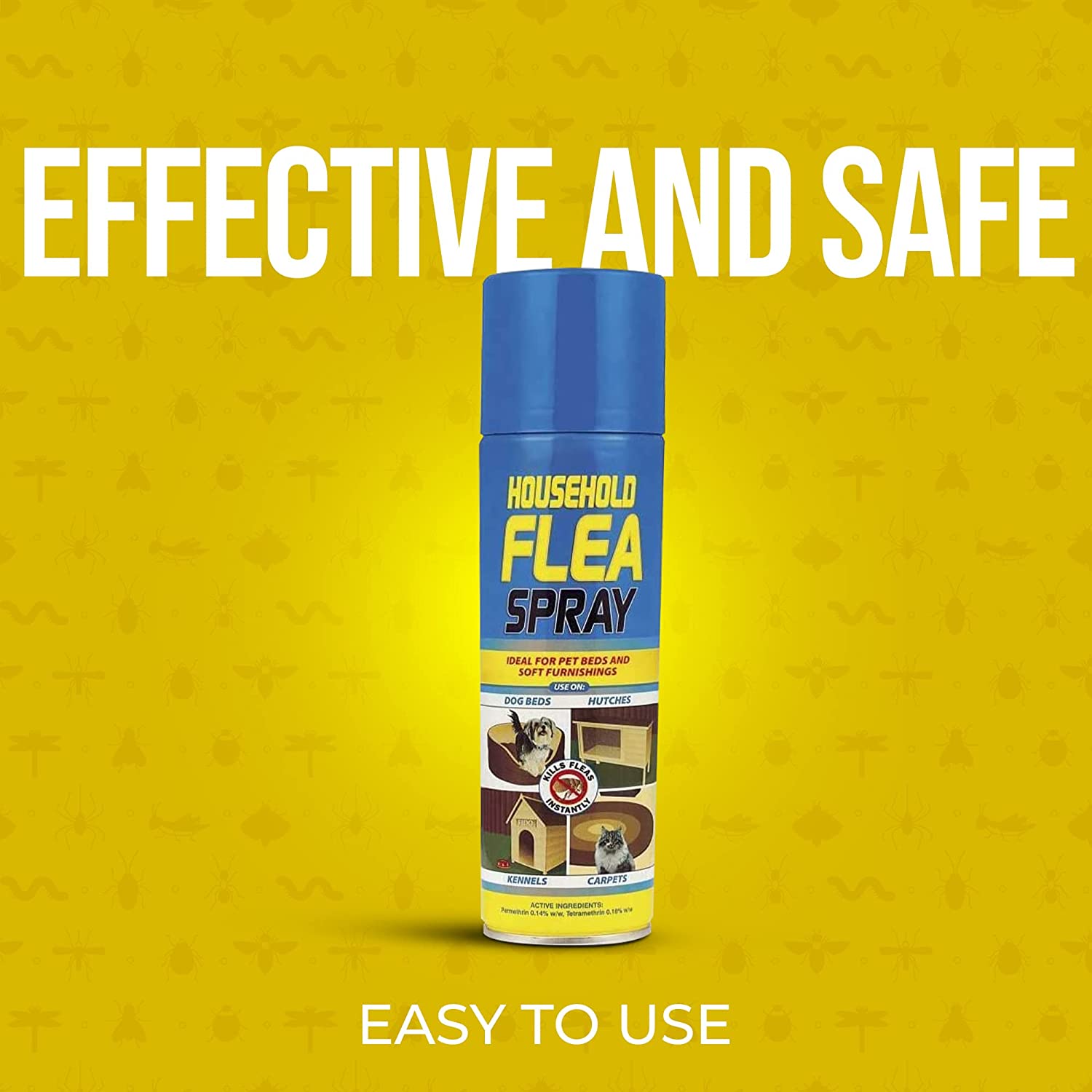 Pestshield Household Flea & Insect Killer Spray Aerosol 200ml