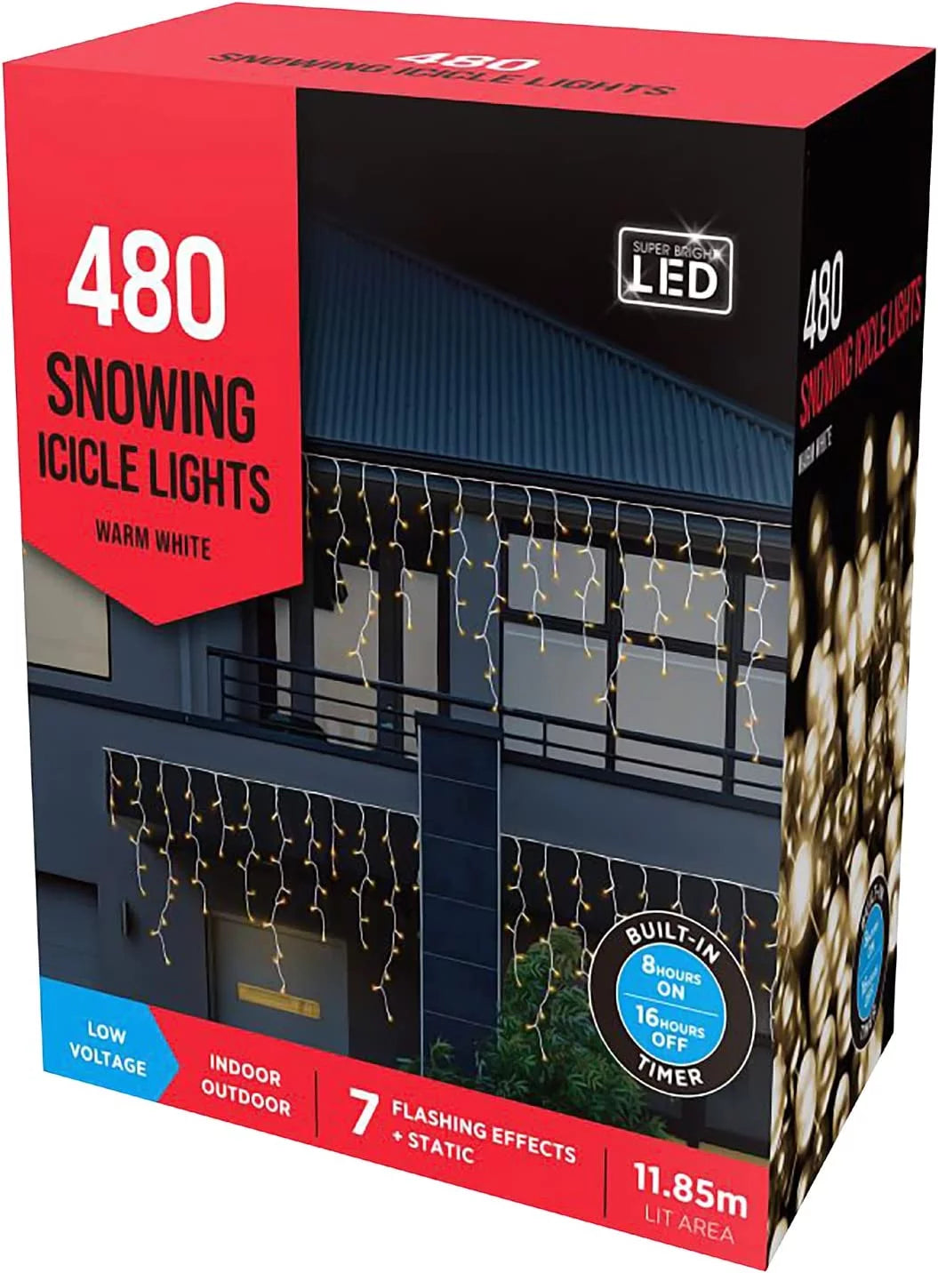 480 Snowing Icicle Low Voltage LED Light with Timer Function