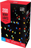 200 LED Low Voltage Xmas Tree Berry Lights with 8 Memory Function Controller