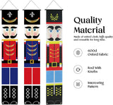 Christmas Decoration Set Of 3 Door Flag Nutcracker Printed Nylon Banner With Hanging Loop