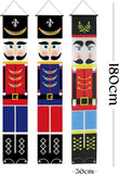 Christmas Decoration Set Of 3 Door Flag Nutcracker Printed Nylon Banner With Hanging Loop