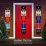 Christmas Decoration Set Of 3 Door Flag Nutcracker Printed Nylon Banner With Hanging Loop