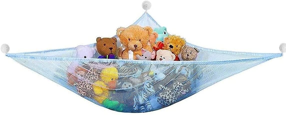 Teddy Hammock With Hooks Large Mesh Net Keep Baby Childs Bedroom Nursery Tidy Wall Sling Soft Toy Storage Organizer For Stuffed Animal