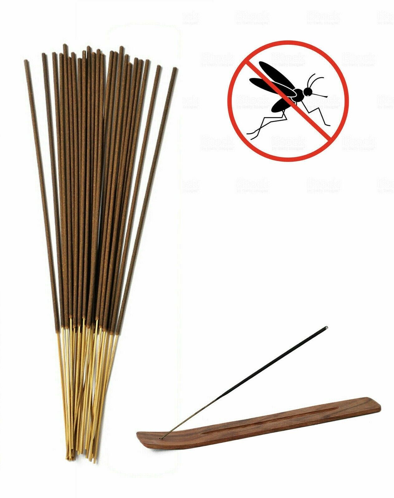 50 Citronella Incense Sticks for Home, Kitchen, Outdoors, Bars, Office, Gift and more; keep Bugs and Insects away with Wooden Incense Stick Kit Holder