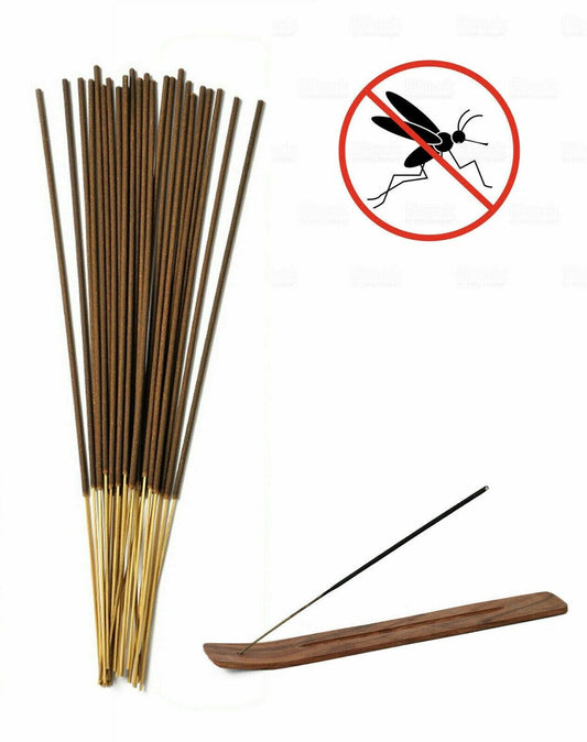 50 Citronella Incense Sticks for Home, Kitchen, Outdoors, Bars, Office, Gift and more; keep Bugs and Insects away with Wooden Incense Stick Kit Holder