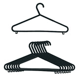 25 Pack Adult Heavy Duty Black Coat Plastic Hangers | Black Plastic Hanger