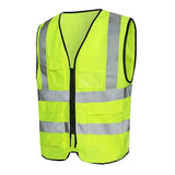 Hi Viz Workwear Safety WaistCoat With High Reflective Visibility Strips Zipper