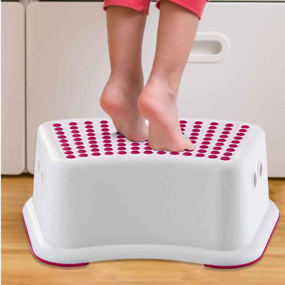 Plastic Child Foot Step Stool Anti-Slip Cover on Top For Children Practical Non-Slip Toilet Step